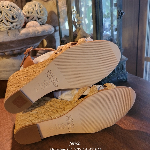 Andre Assous Milena Espadrille Wedge Sandal Designer Celebrity Luxury Leather 23 - Picture 11 of 13